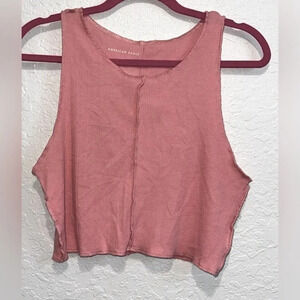 American Eagle Pink Cropped Tank Top